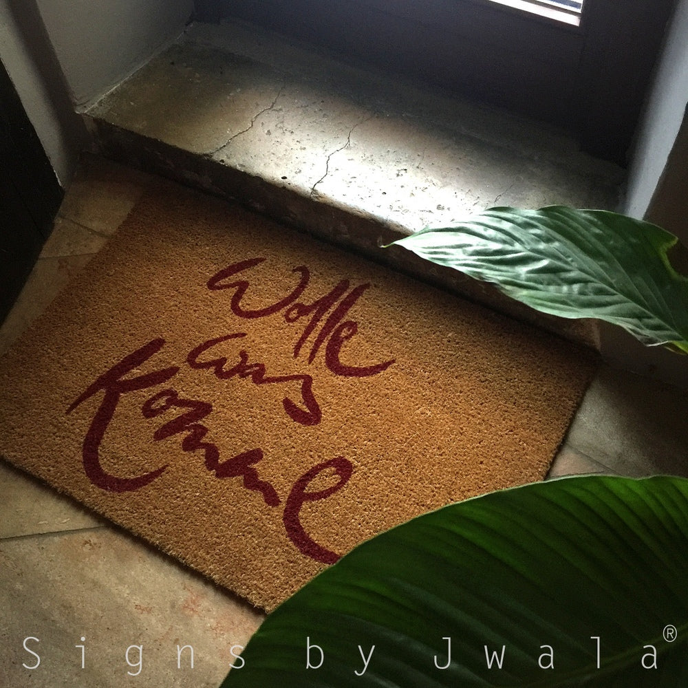 Fußmatte "Wolle was komme" Rot