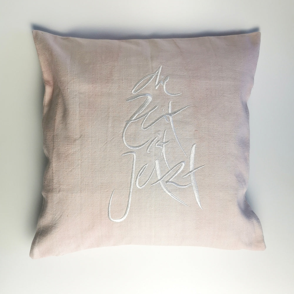 Kissenhülle Bauernleinen "die Zeit ist Jetzt"