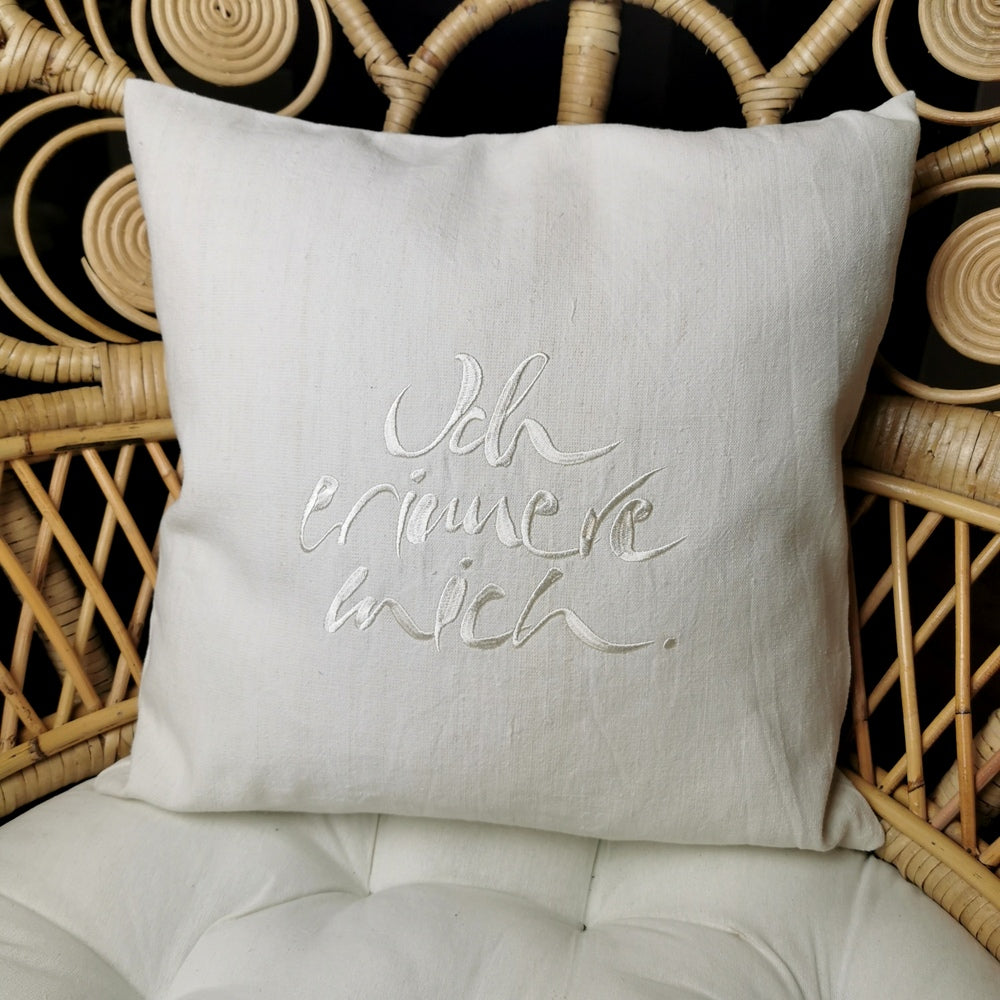 Kissenhülle Bauernleinen "Ich erinnere mich."