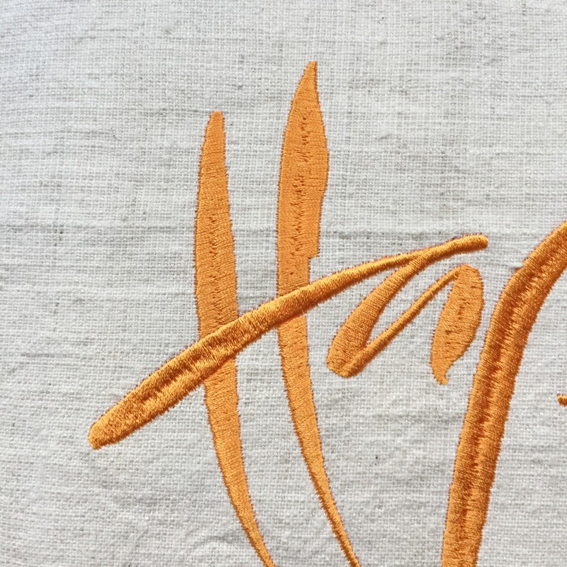 Bauernleinen Zirbenkissen "Happy"