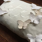 Bauernleinen Zirbenkissen "Liebe" Schmetterling