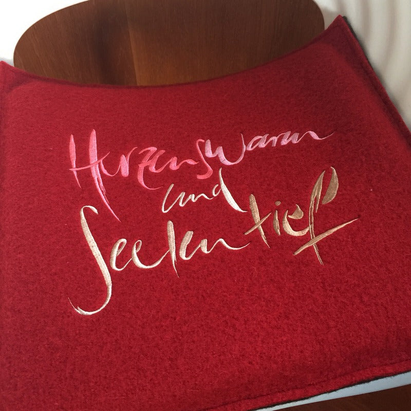 Flachkissen "Herzenswarm und Seelentief"