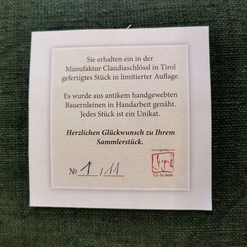 Bodenkissen "Liebe/Ornament" Tanne/Petrol