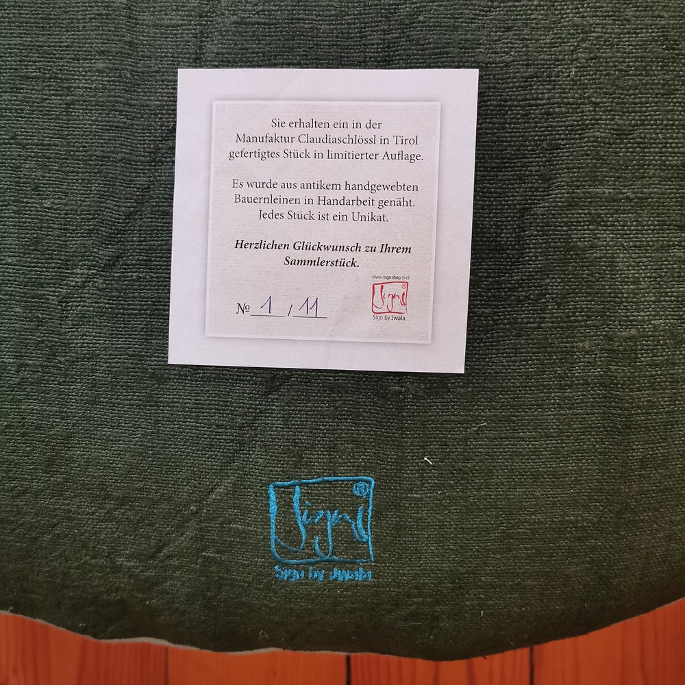 Bodenkissen "Liebe/Ornament" Tanne/Mint