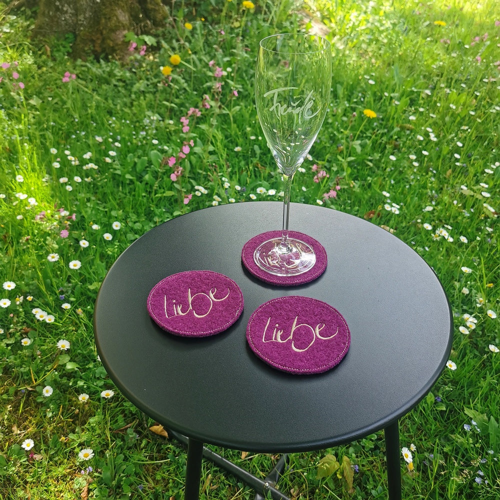 Glasuntersetzer "Liebe" Violett