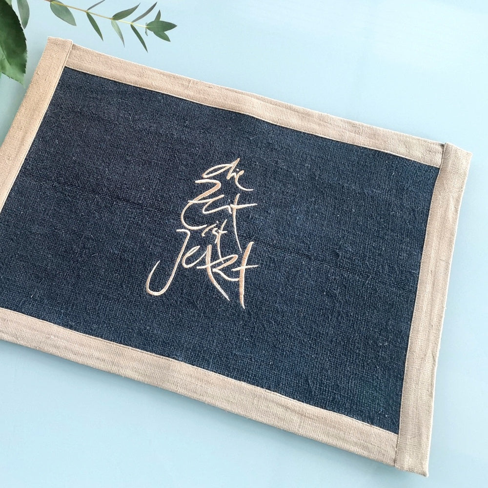 1 Tischset "die Zeit ist Jetzt" Bauernleinen