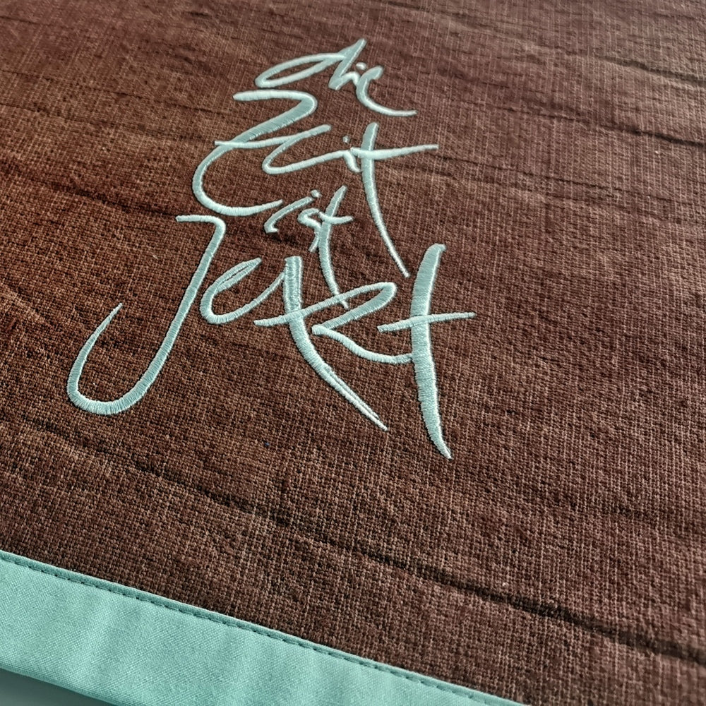 1 Tischset "die Zeit ist Jetzt" Bauernleinen