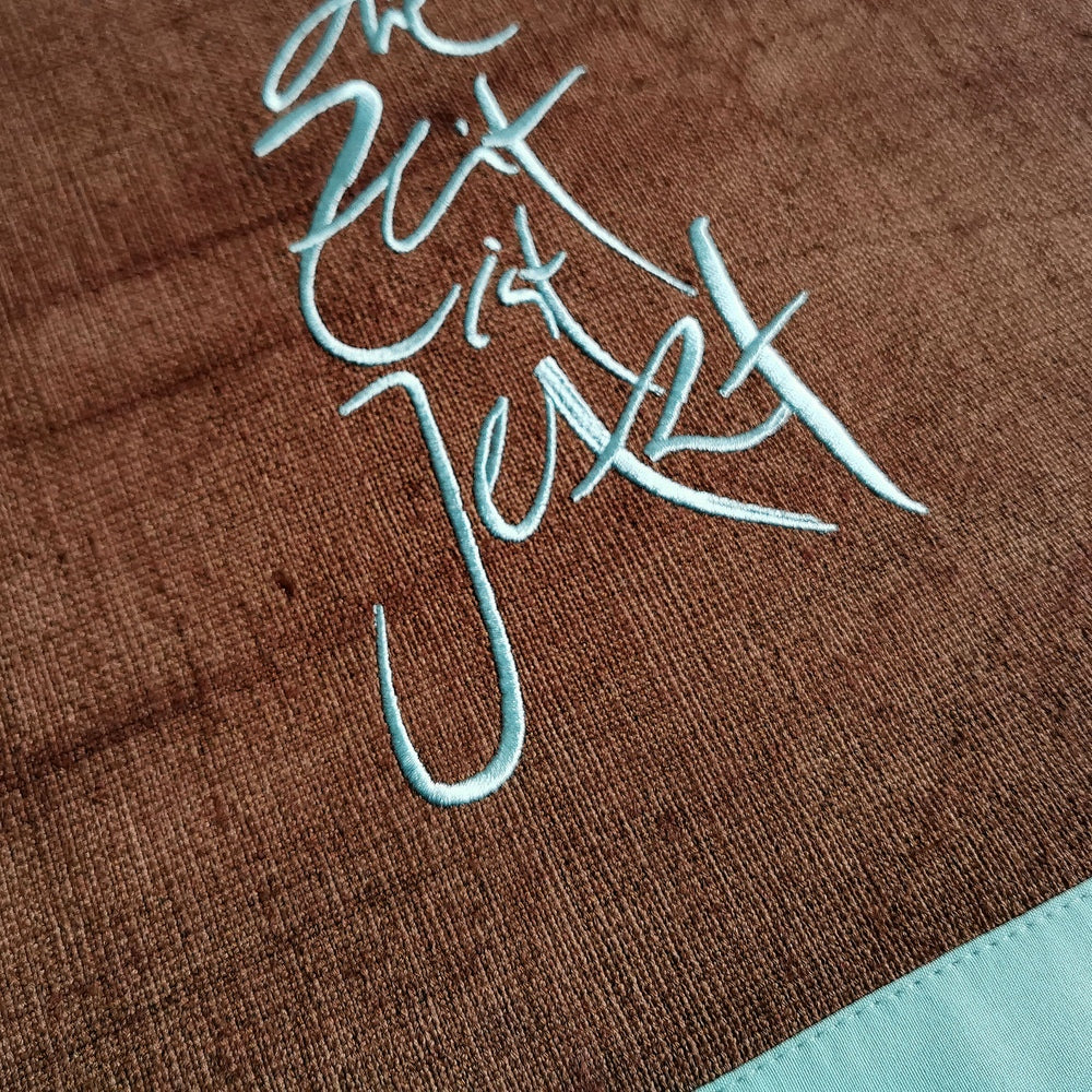 1 Tischset "die Zeit ist Jetzt" Bauernleinen