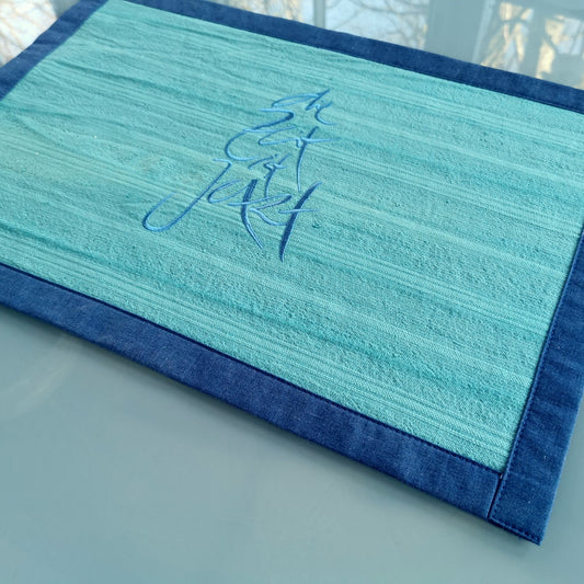 1 Tischset "die Zeit ist Jetzt" Bauernleinen