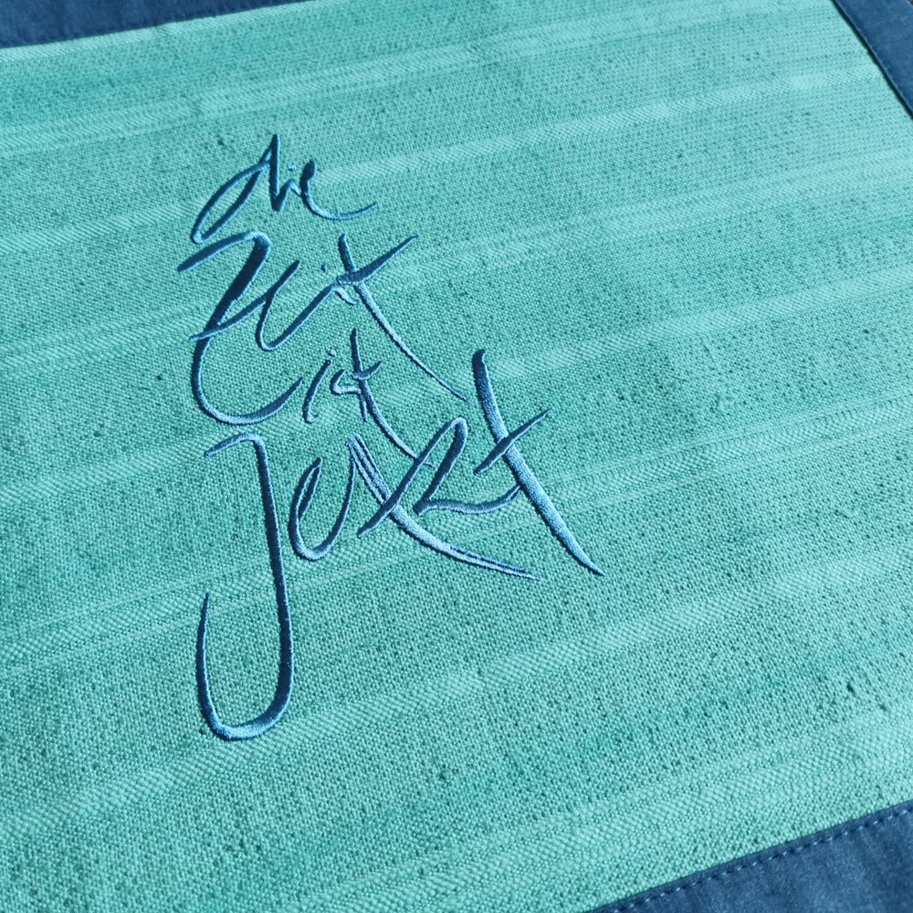 1 Tischset "die Zeit ist Jetzt" Bauernleinen