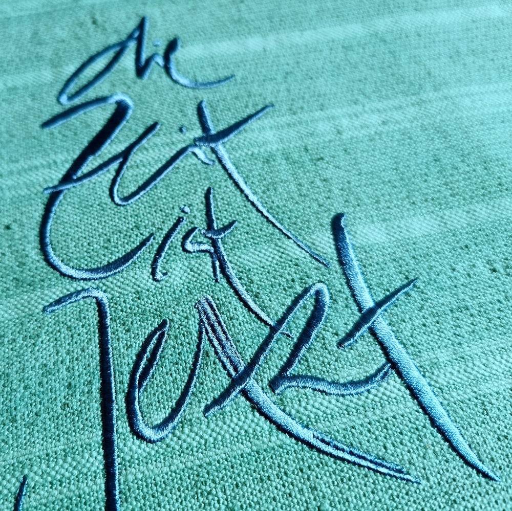 1 Tischset "die Zeit ist Jetzt" Bauernleinen