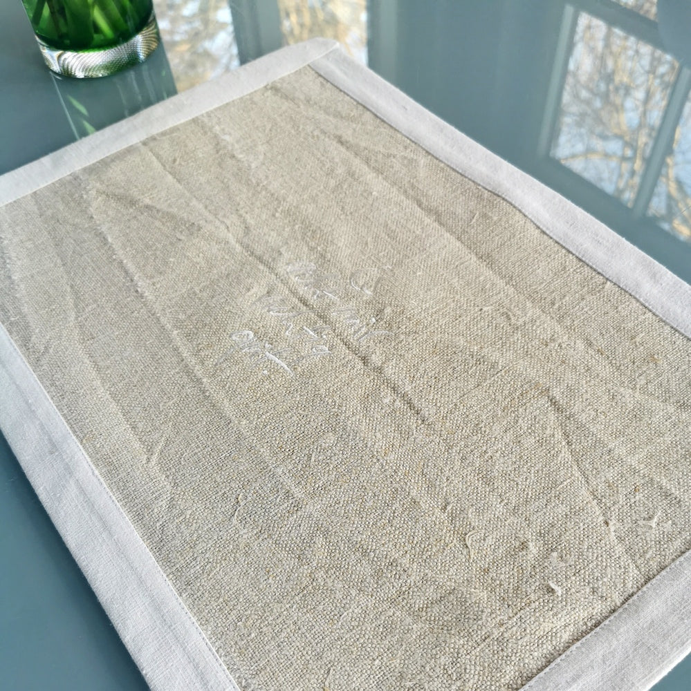 1 Tischset "Es geht mir richtig gut" Bauernleinen