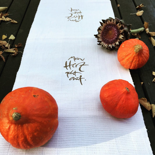 Tischläufer "Mein Herz geht auf" Bauernleinen