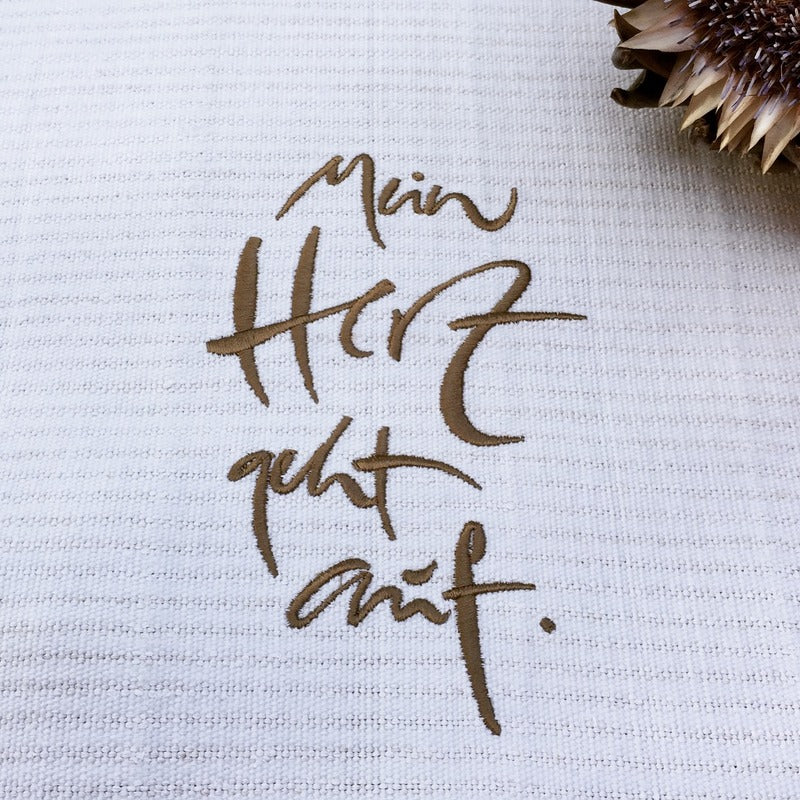 Tischläufer "Mein Herz geht auf" Bauernleinen