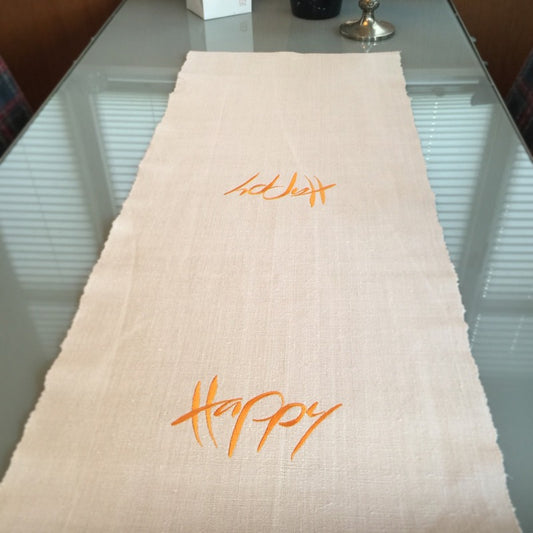 Tischläufer "Happy" Bauernleinen