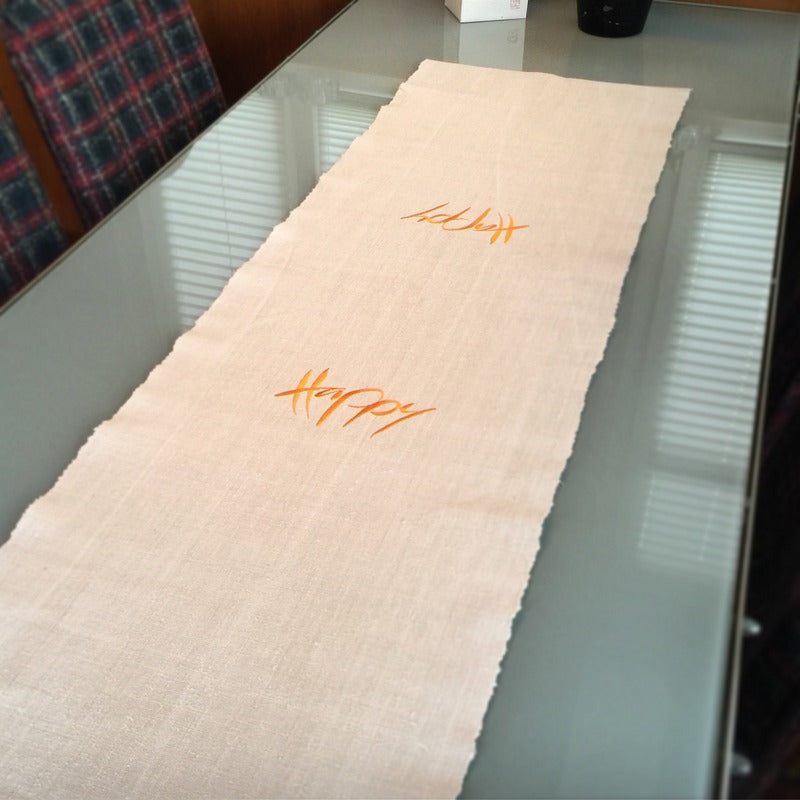 Tischläufer "Happy" Bauernleinen