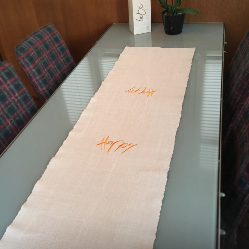 Tischläufer "Happy" Bauernleinen