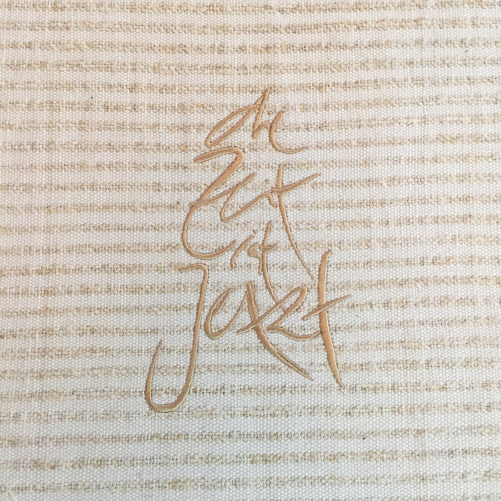 Tischläufer "die Zeit ist Jetzt" Beige-Gestreift