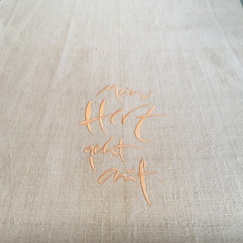 Tischläufer "Mein Herz geht auf" Bauernleinen