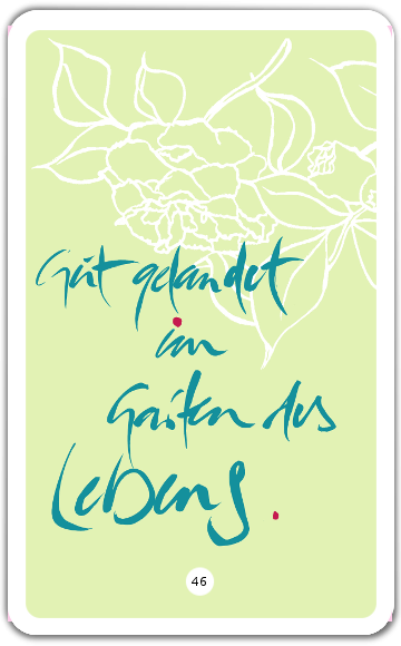 Gut gelandet im Garten des Lebens.