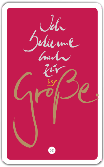 Ich bekenne mich zur Größe.