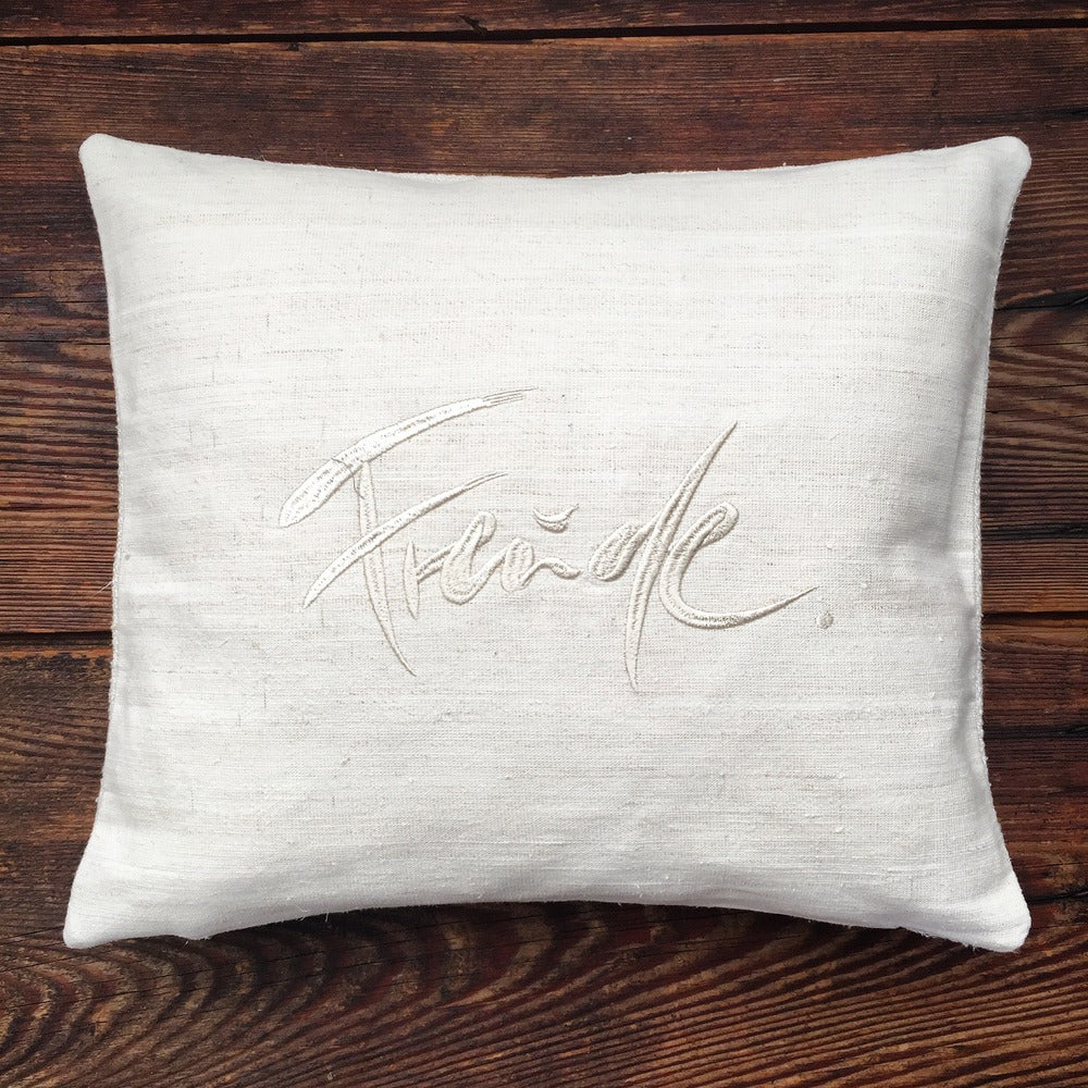 Bauernleinen Zirbenkissen "Freude"