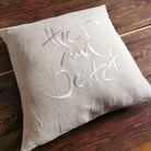 Kissenhülle Bauernleinen "Hier und Jetzt"