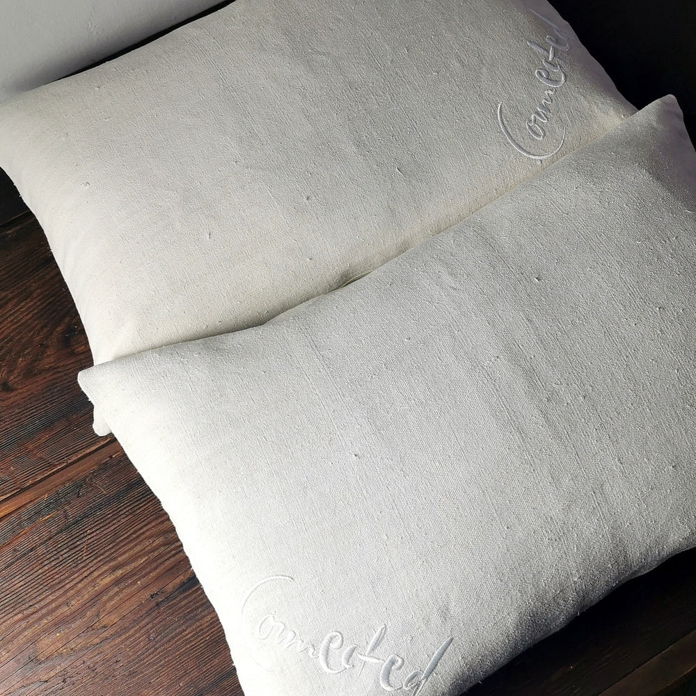 Kissenhülle Bauernleinen "Connected" rechts