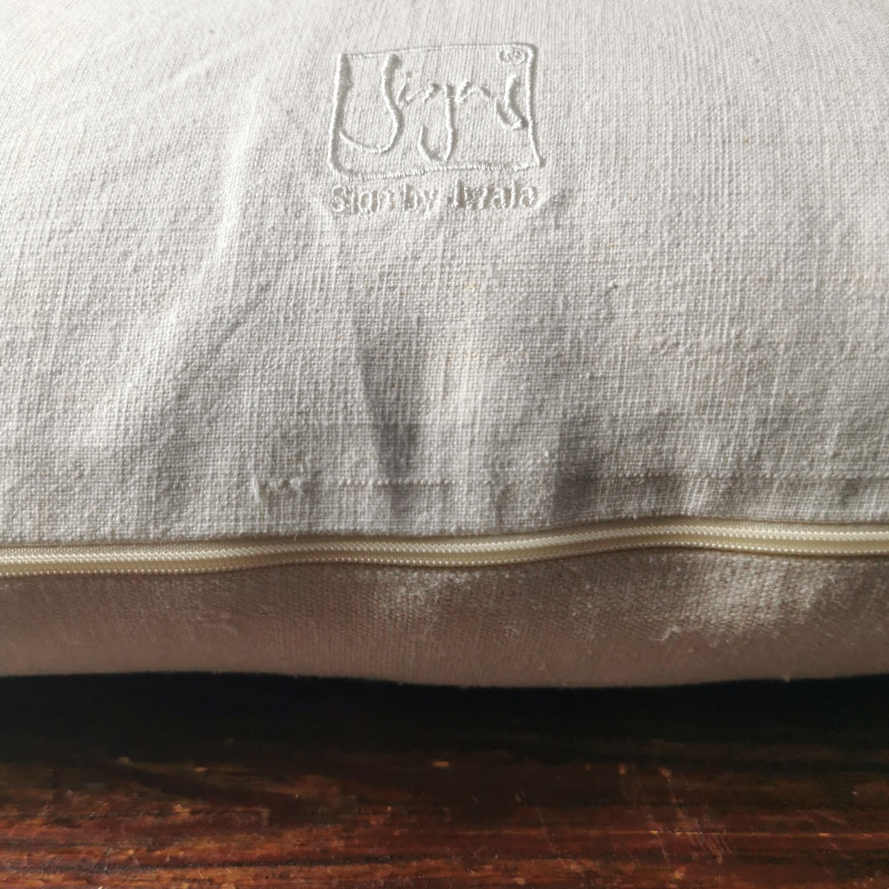 Kissenhülle Bauernleinen "Connected" rechts