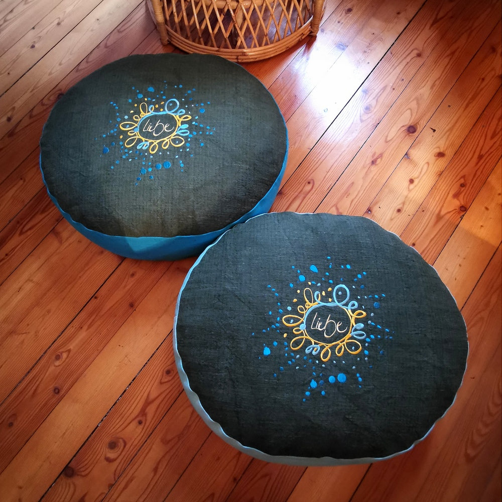 Bodenkissen "Liebe/Ornament" Tanne/Mint