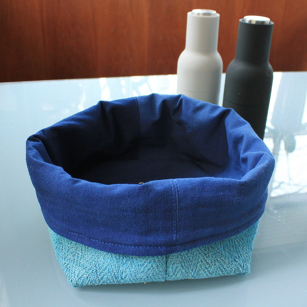 Brotkörbchen "Ich bin genährt" Türkis/Blau