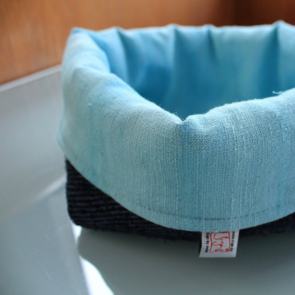 Brotkörbchen "Ich bin genährt" Blau/Türkis