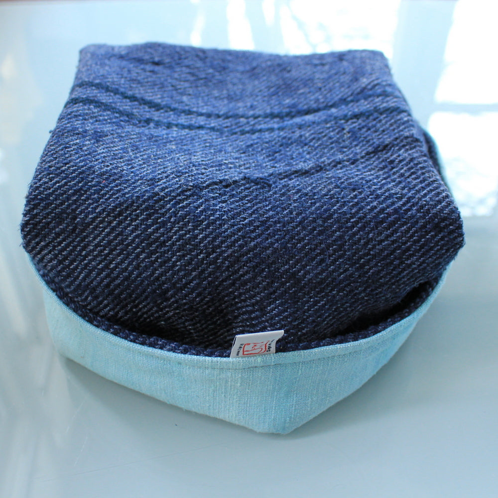 Brotkörbchen "Ich bin genährt" Blau/Türkis