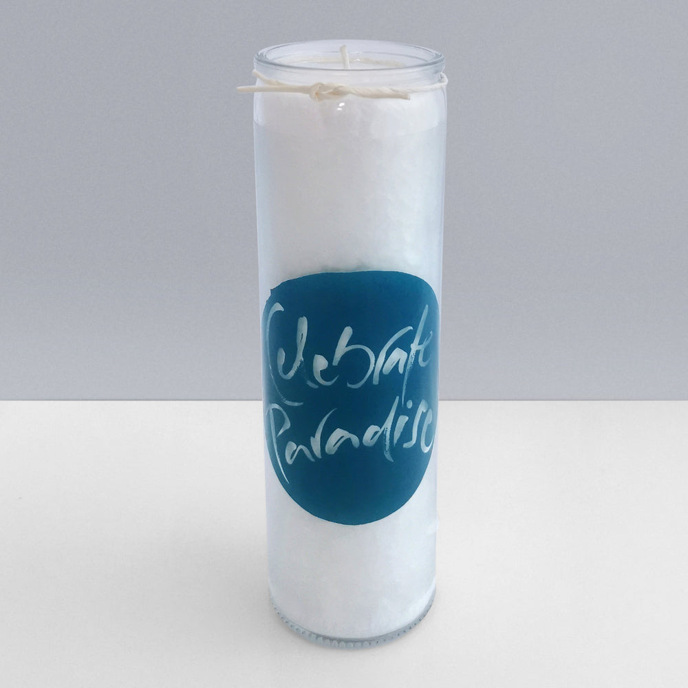 SignKerze "Celebrate Paradise"