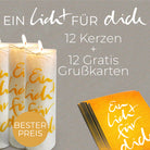 10 SignKerzen + 2 Kerzen gratis + 12 Karten gratis "Ein Licht für dich"