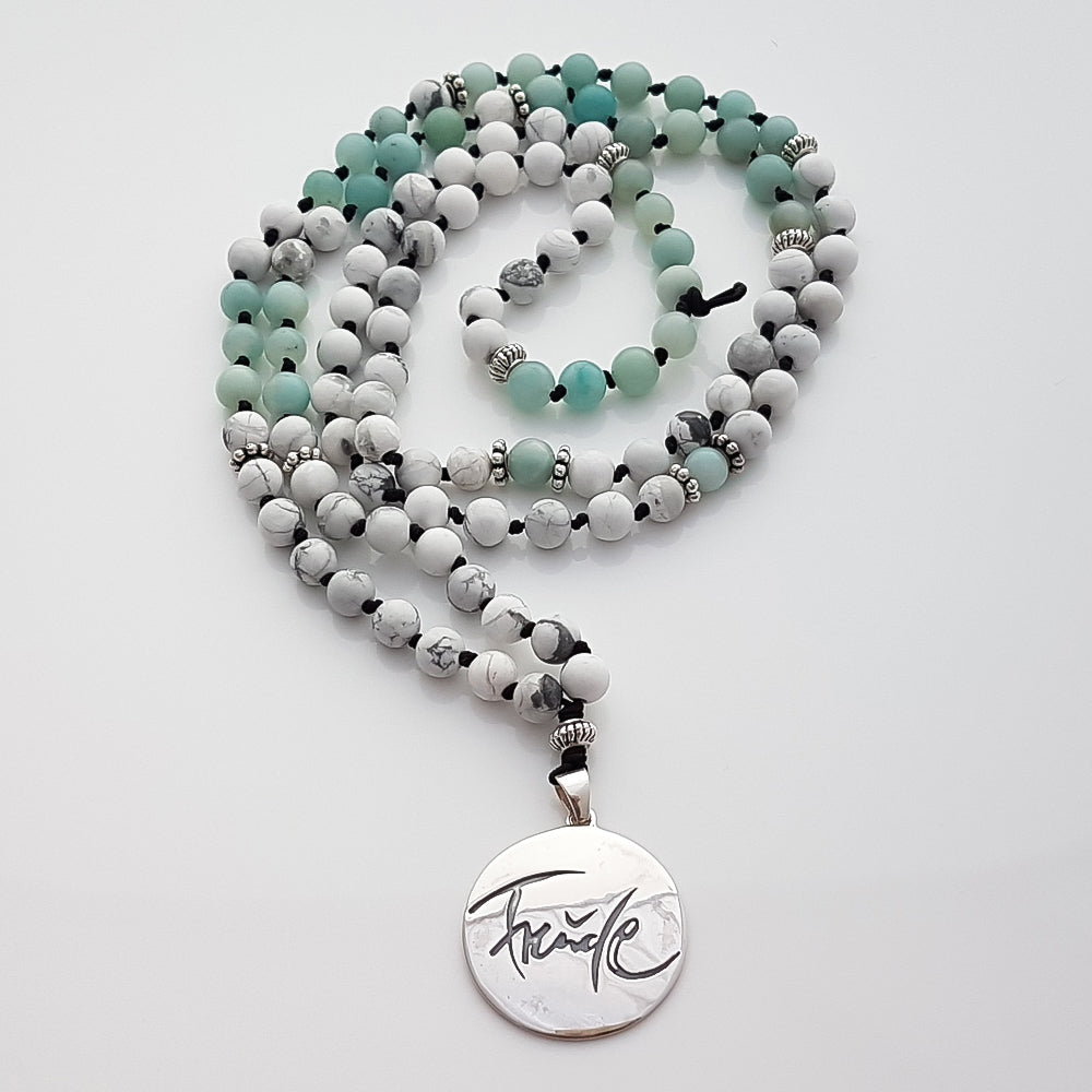 Freude-Mala (Howlith+Amazonit)