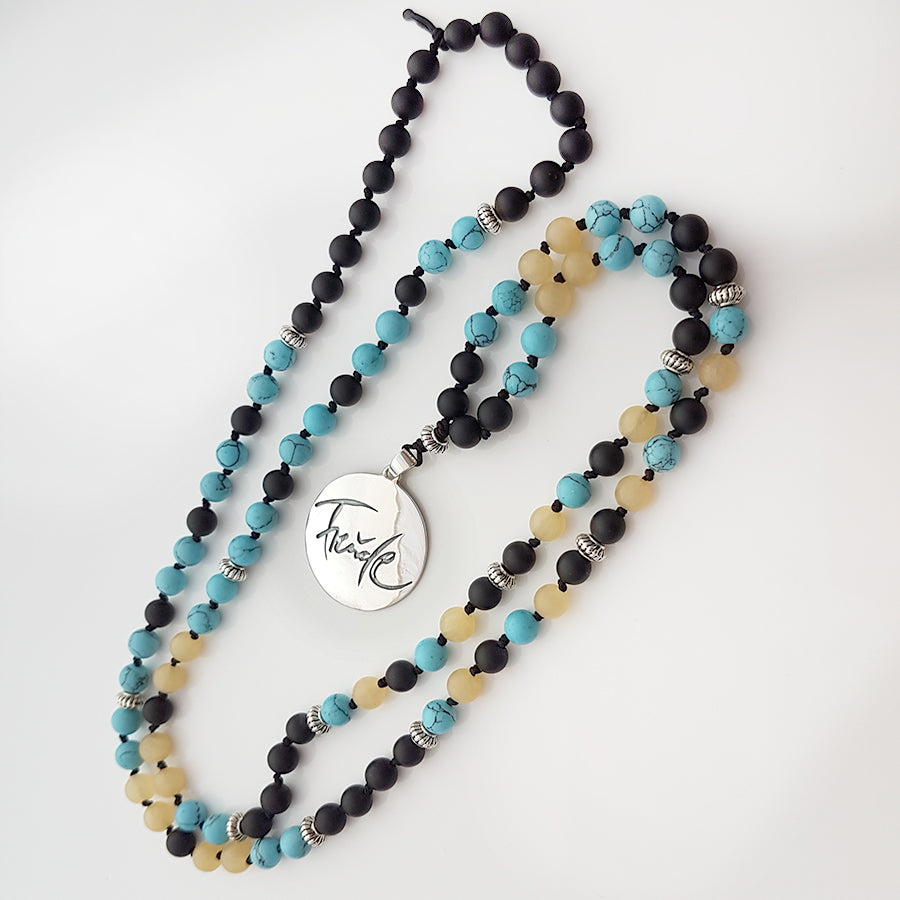 Freude-Mala (Schwarzer Onyx/Türkis/Jade)