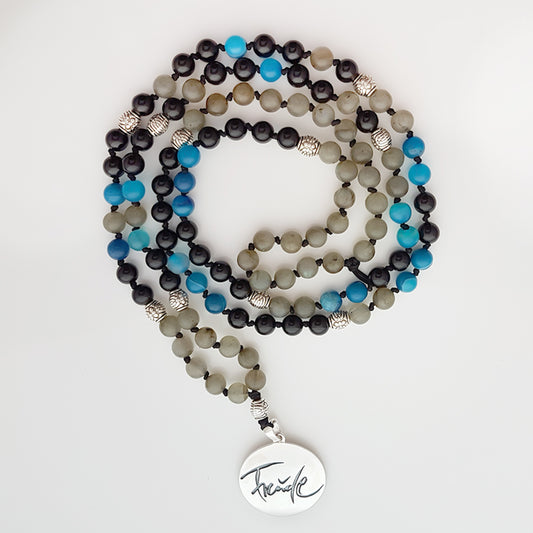 Freude-Mala (Schwarzer Onyx/Achat Blau/ Labradorit)