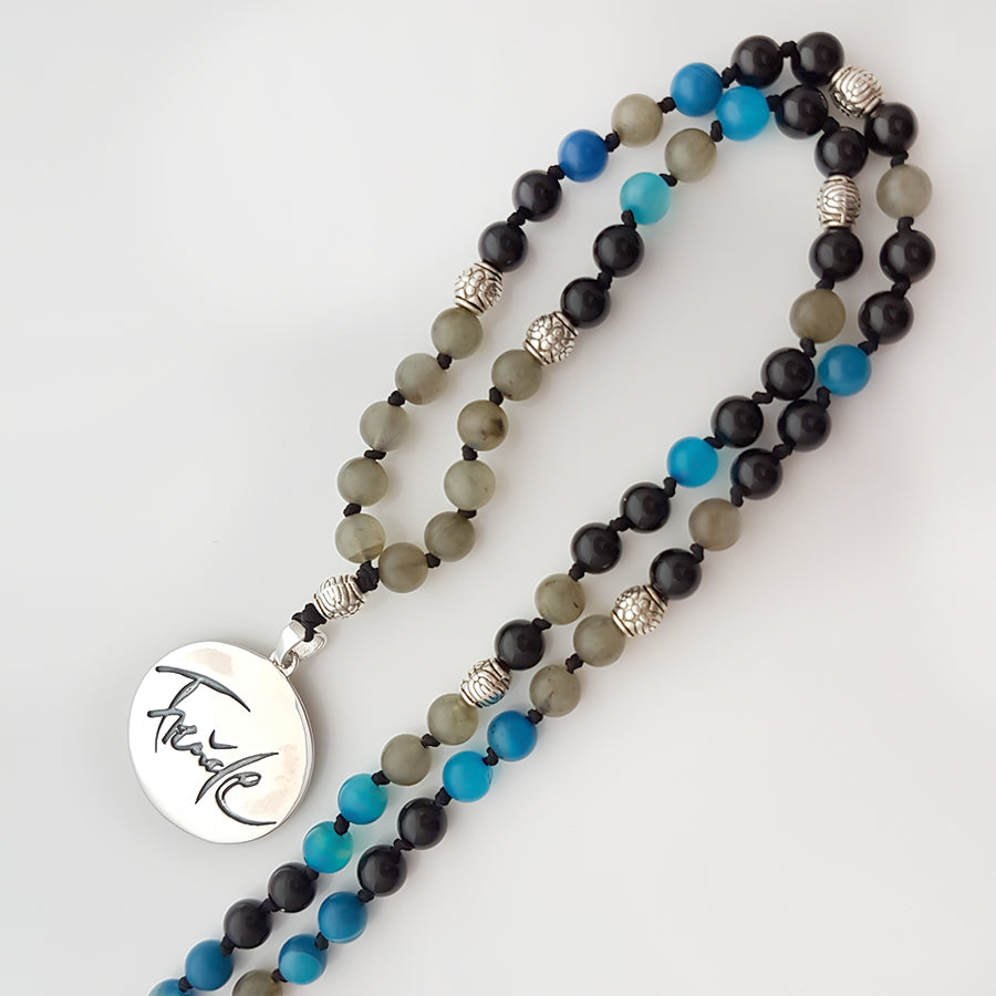Freude-Mala (Schwarzer Onyx/Achat Blau/ Labradorit)