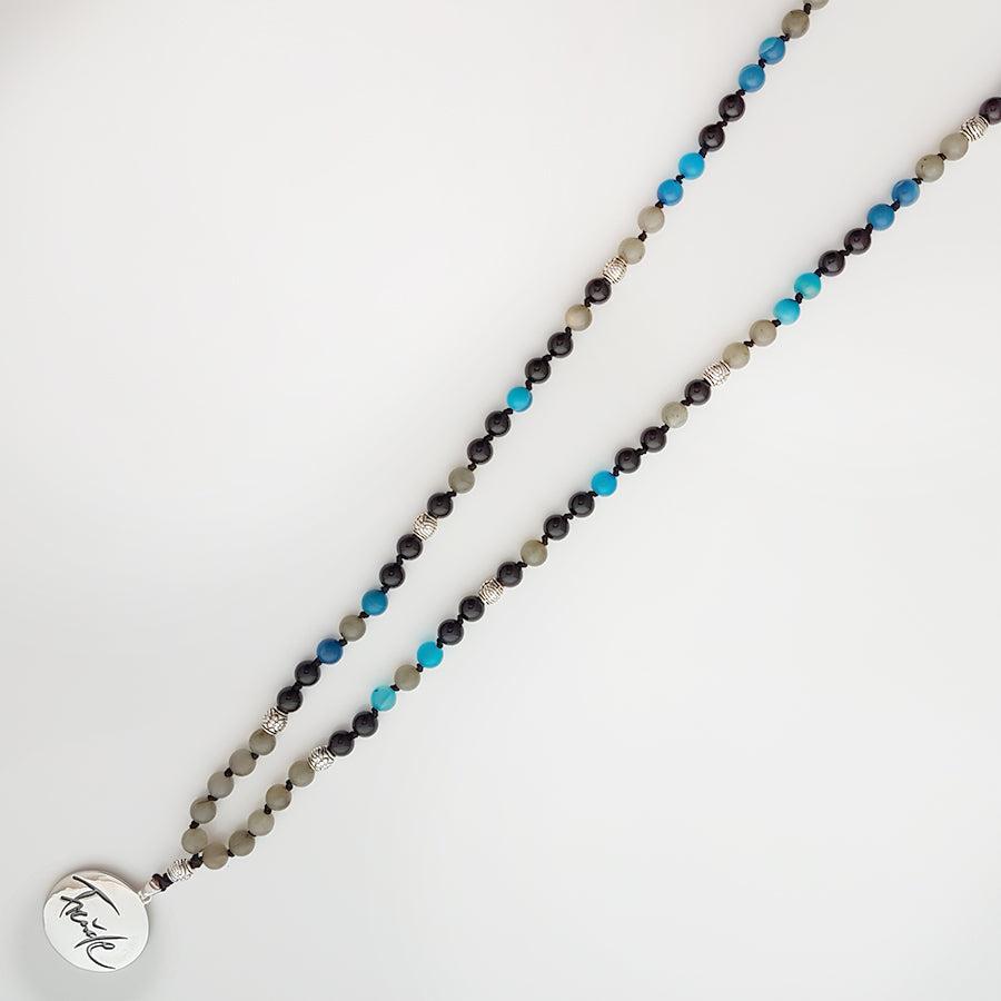 Freude-Mala (Schwarzer Onyx/Achat Blau/ Labradorit)