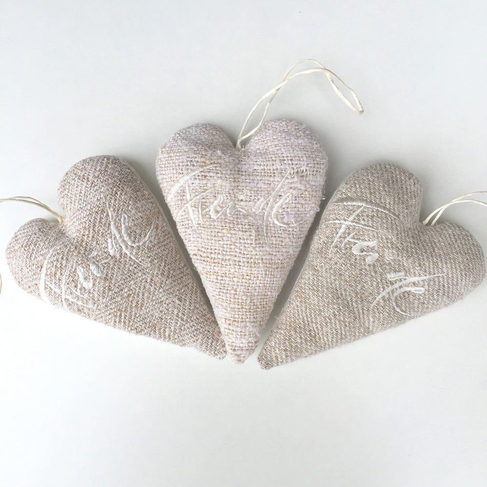 Bauernleinen-Herz "Freude"