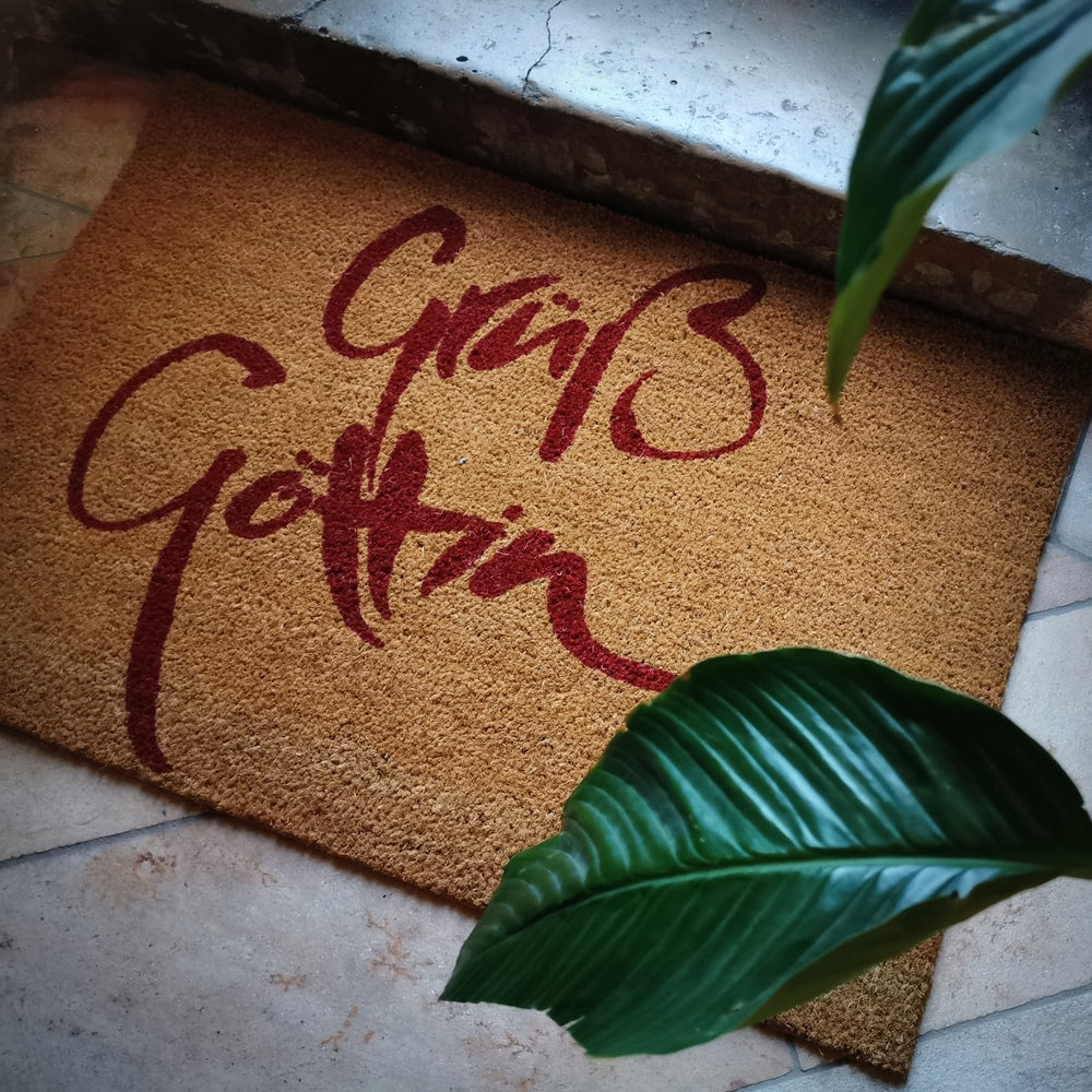 Fußmatte "Grüß Göttin" Rot