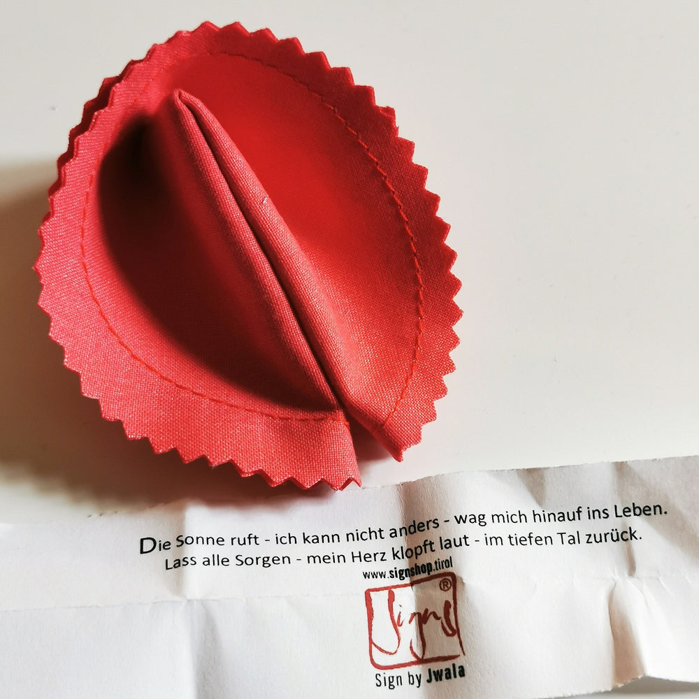 Der Sign-Glückskeks aus Bauernleinen