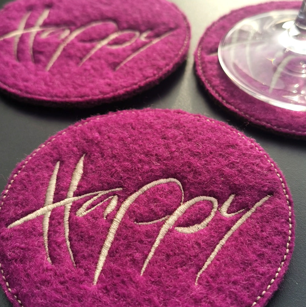 Glasuntersetzer "Happy" Violett