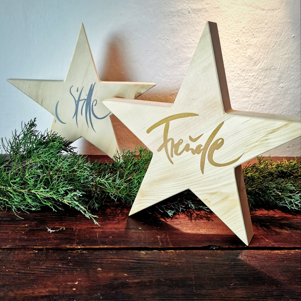 "Stille Freude" Zirbenholz-Stern