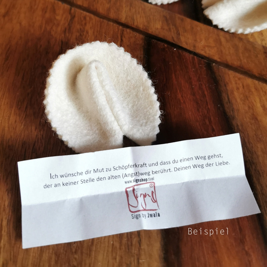 Der Sign-Glückskeks aus Wollwalk