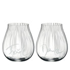 2 Sign-O-Gläser mit Rillen, "Freude + Danke"