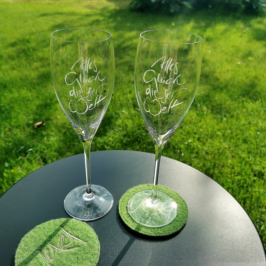 Champagnergläser-Duo "Alles Glück dieser Welt"