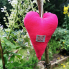 Leinen/Bauernleinen-Herz "Freude" Rot