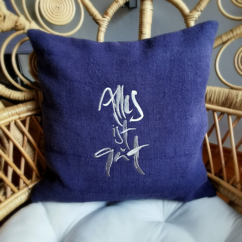 Kissenhülle Bauernleinen "Alles ist gut"